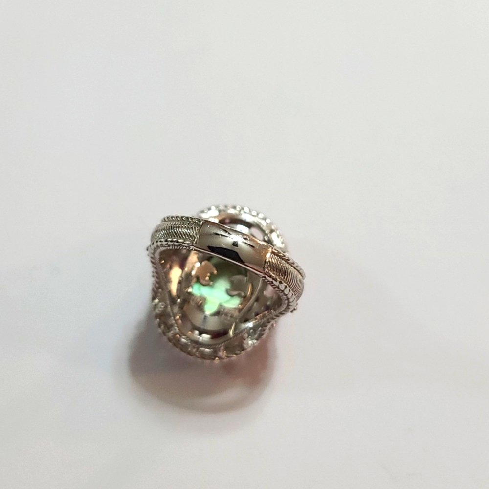 925 SS Judith Ripka multi stone ring - Picture 3 of 4